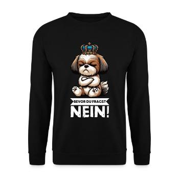 Bevor Du Fragst Nein Shih tzu Shih tzus Shih  - Unisex Pullover - Schwarz - Vorne - Alina (178cm) & Michal (187cm)