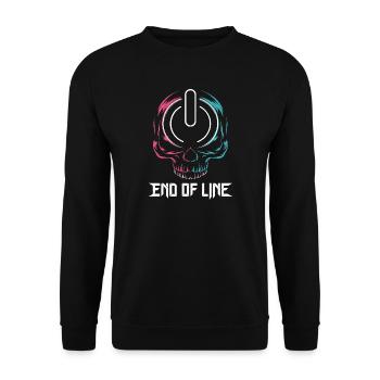 End Of Line Gamer Skull Power Button Gaming - Unisex Sweatshirt - black - Front - Alina (178cm) & Michal (187cm)
