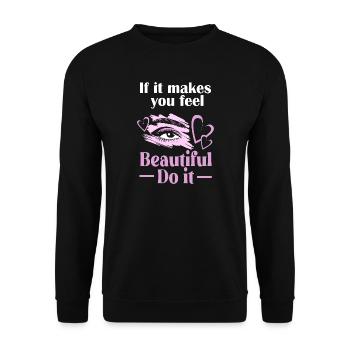 Make-up Cosmetics Beautician Microblading - Unisex Sweatshirt - black - Front - Alina (178cm) & Michal (187cm)