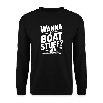 Willst du Boots-Sachen machen? - Unisex Pullover - Schwarz - Vorne - Alina (178cm) & Michal (187cm)