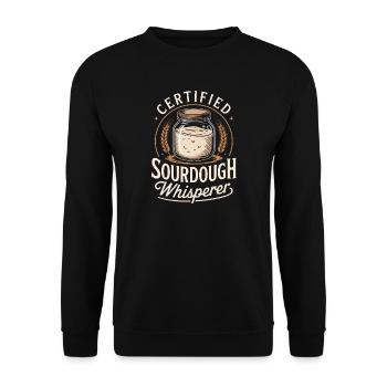 Certified Sourdough Whisperer - Unisex Sweatshirt - black - Front - Alina (178cm) & Michal (187cm)