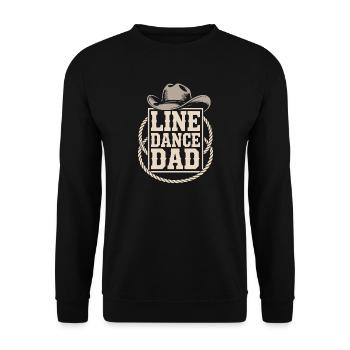 Line Dance Dad Cowboy Look - Unisex Pullover - Schwarz - Vorne - Alina (178cm) & Michal (187cm)
