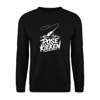 Fishing Saying Pose - Unisex Sweatshirt - black - Front - Alina (178cm) & Michal (187cm)