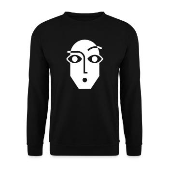 Schwarz-Weiß lineare abstrakte Fläche - Unisex Pullover - Schwarz - Vorne - Alina (178cm) & Michal (187cm)