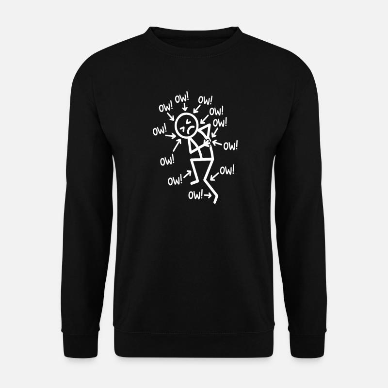 Sympathischer Stickman oder lustige Schmerzgrafik - Unisex Pullover - Schwarz