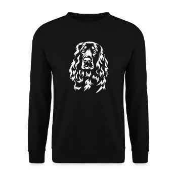 Field Spaniel Kopf "Black Edition" - Unisex Pullover - Schwarz - Vorne - Alina (178cm) & Michal (187cm)