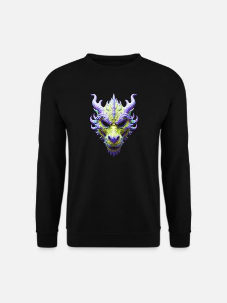 Aurora-Grüne Drachenmaske - Unisex Pullover - Schwarz