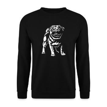 Pug "Black Edition" - Unisex Sweatshirt - black - Front - Alina (178cm) & Michal (187cm)