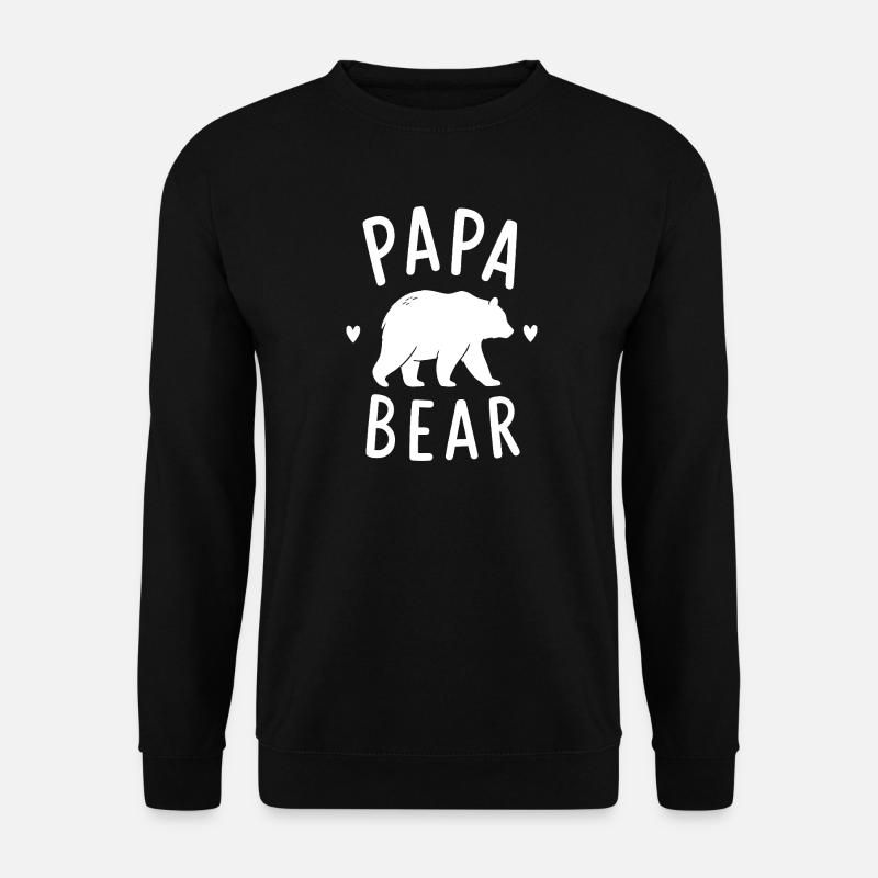 Papa Bear Silhouette mit Herzen - Unisex Pullover - Schwarz