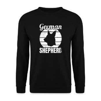 German Shepherd - Unisex Sweatshirt - black - Front - Alina (178cm) & Michal (187cm)