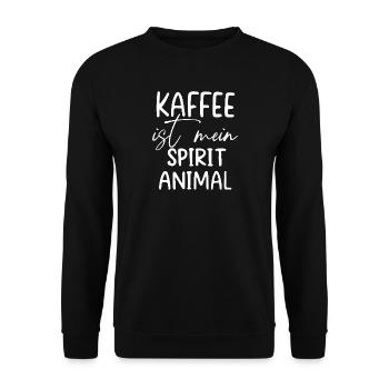 Kaffee ist mein Spirit Animal - Unisex Pullover - Schwarz - Vorne - Alina (178cm) & Michal (187cm)