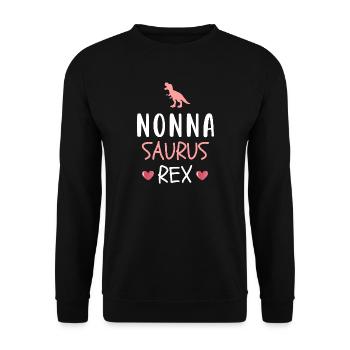 Nonnasaurus Rex - Cute Nonna Dinosaur - Unisex Sweatshirt - black - Front - Alina (178cm) & Michal (187cm)