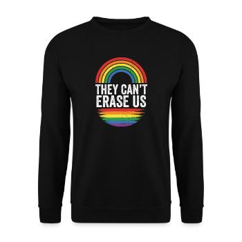 Pride Month LGBTQ - They Can't Erase Us - Unisex Sweatshirt - black - Front - Alina (178cm) & Michal (187cm)
