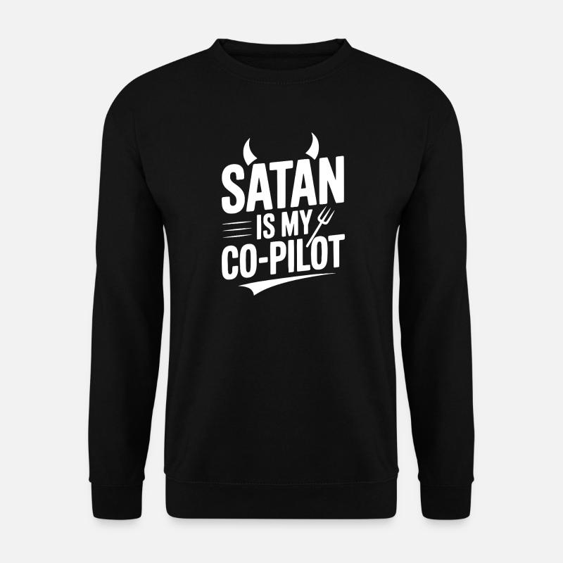 Satan ist mein Co-Pilot - Unisex Pullover - Schwarz