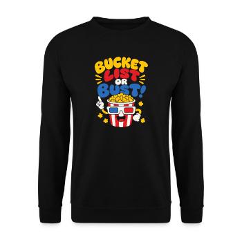 Movies Solve Everything Popcorn - Unisex Sweatshirt - black - Front - Alina (178cm) & Michal (187cm)