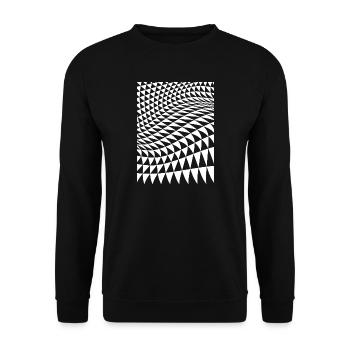 Optische Dreiecks-Warp - Unisex Pullover - Schwarz - Vorne - Alina (178cm) & Michal (187cm)