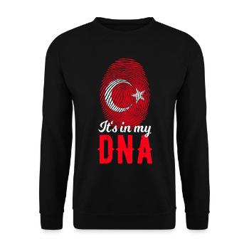 Turkish DNA Turk Turkish Woman Fingerprint - Unisex Sweatshirt - black - Front - Alina (178cm) & Michal (187cm)