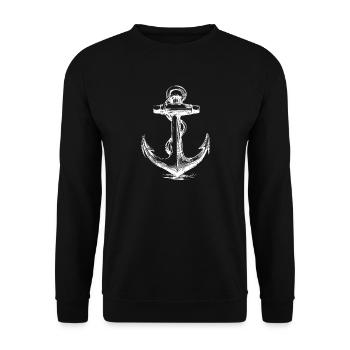Rope Anchor Sketch - Unisex Sweatshirt - black - Front - Alina (178cm) & Michal (187cm)