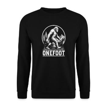 One-legged funny amputee, one-legged bigf - Unisex Sweatshirt - black - Front - Alina (178cm) & Michal (187cm)