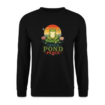 Yoga Drôle Grenouille Méditation Yoga Grenouille Pilates - Sweat-shirt Unisexe - noir - Devant - Alina (178cm) & Michal (187cm)