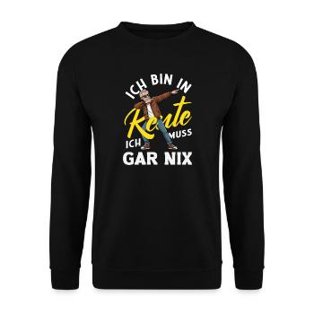 In Rente Gar Nix Tanz Spruch - Unisex Pullover - Schwarz - Vorne - Alina (178cm) & Michal (187cm)
