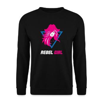 Rebel Girl Bösewicht-Macht - Unisex Pullover - Schwarz - Vorne - Alina (178cm) & Michal (187cm)