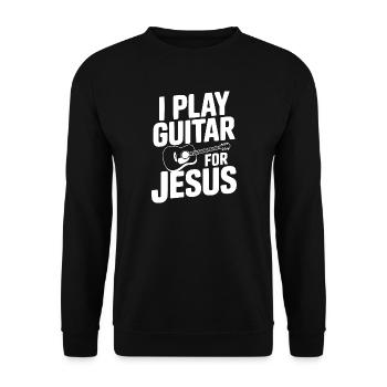 I Play Guitar For Jesus - Unisex Sweatshirt - black - Front - Alina (178cm) & Michal (187cm)