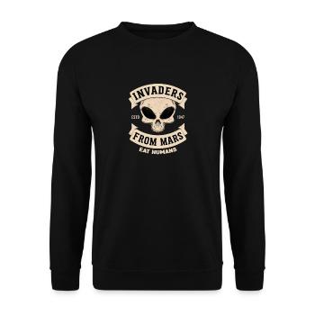 Invaders From Mars - Unisex Pullover - Schwarz - Vorne - Alina (178cm) & Michal (187cm)