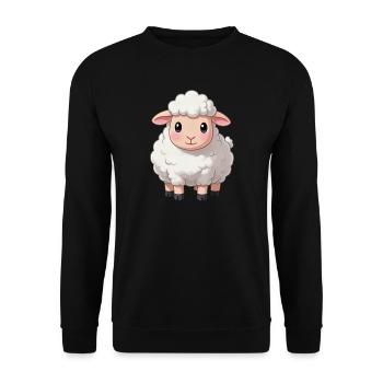 Schaf Comic Schäfchen Geschenk  - Unisex Pullover - Schwarz - Vorne - Alina (178cm) & Michal (187cm)