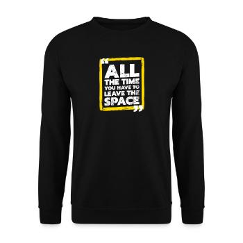 Lass den Raum - Unisex Pullover - Schwarz - Vorne - Alina (178cm) & Michal (187cm)