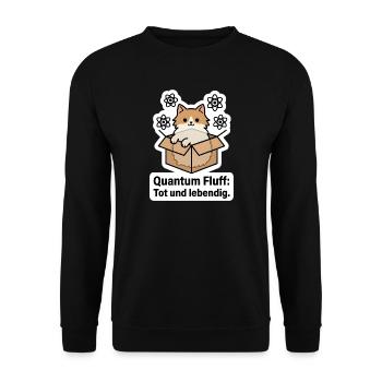 Schrödingers Katze Quantum Fluff Physik Geschenk - Unisex Pullover - Schwarz - Vorne - Alina (178cm) & Michal (187cm)