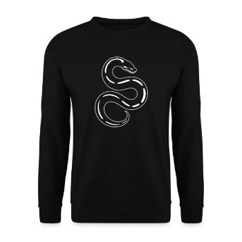 Schlangen Silhouette Minimaldruck - Unisex Pullover - Schwarz - Vorne - Alina (178cm) & Michal (187cm)