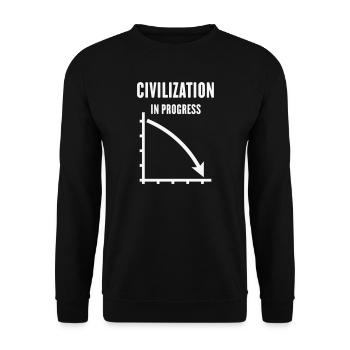 Civilization In Progress (Zivilisation / White) - Unisex Pullover - Schwarz - Vorne - Alina (178cm) & Michal (187cm)