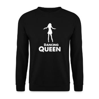 Tanzsilhouette Königin Text - Unisex Pullover - Schwarz - Vorne - Alina (178cm) & Michal (187cm)