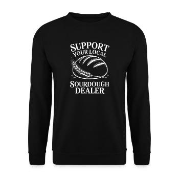 Lokaler Sauerteighändler-Tee - Unisex Pullover - Schwarz - Vorne - Alina (178cm) & Michal (187cm)