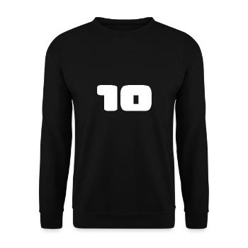 10. 10 JAHRE. 10. Jahrestag. JUBILÄUM 10 JAHRE. - Unisex Pullover - Schwarz - Vorne - Alina (178cm) & Michal (187cm)