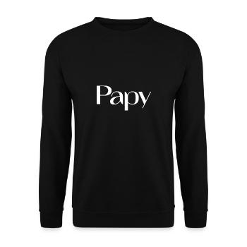 BONNE FÊTE PAPA. PAPA. FÊTE DES PÈRES. PÈRE - Sweat-shirt Unisexe - noir - Devant - Alina (178cm) & Michal (187cm)