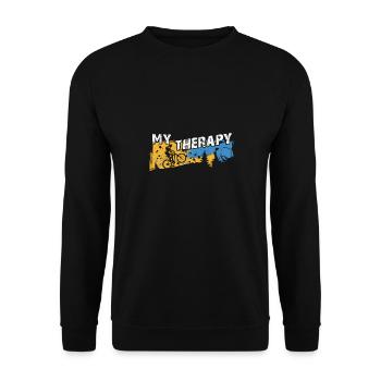 Riding a bike is my therapy - Unisex Sweatshirt - black - Front - Alina (178cm) & Michal (187cm)