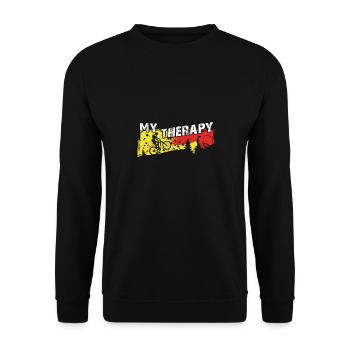 Bicycle biking is my therapy - Unisex Sweatshirt - black - Front - Alina (178cm) & Michal (187cm)
