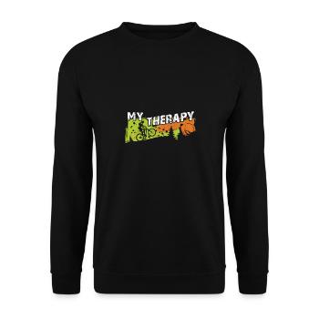 Bicycle biking is my therapy - Unisex Sweatshirt - black - Front - Alina (178cm) & Michal (187cm)