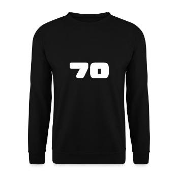 70. 70 JAHRE. 70-JÄHRIGES JUBILÄUM. GEBURTSTAG 70 JAHRE. - Unisex Pullover - Schwarz - Vorne - Alina (178cm) & Michal (187cm)