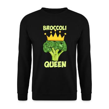 Broccoli Queen Broccoholic Broccoli Vegan Vegetables - Unisex Sweatshirt - black - Front - Alina (178cm) & Michal (187cm)