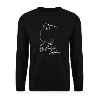 Deutsch Langhaar Cat Katze Profil Katzen Wilsigns - Unisex Pullover - Schwarz - Vorne - Alina (178cm) & Michal (187cm)