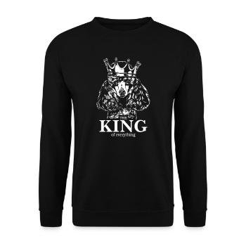 Zwergpudel King of everything Spruch Hunde Hund - Unisex Pullover - Schwarz - Vorne - Alina (178cm) & Michal (187cm)