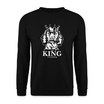 Bavarian Mountain Hound King of everything - Unisex Sweatshirt - black - Front - Alina (178cm) & Michal (187cm)