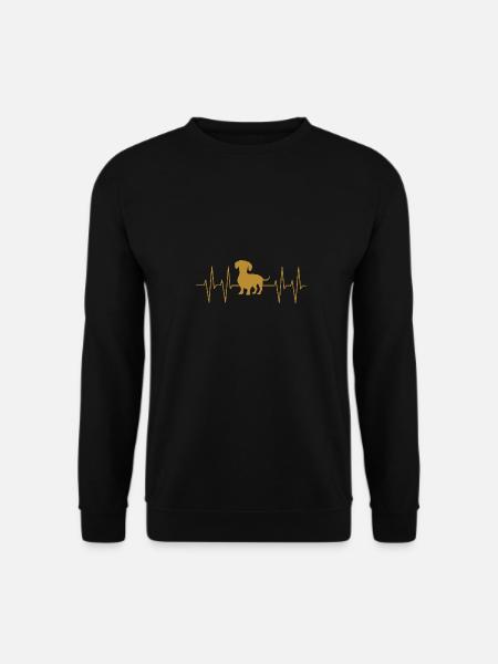 Dackel Dachshund mit Herzlinie mein Dackel - Unisex Pullover - Schwarz