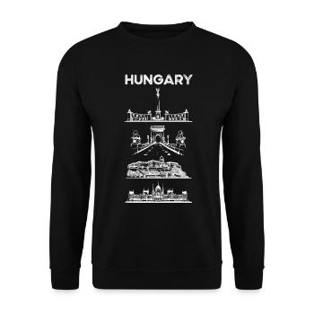 Hongrie Drapeau Union européenne Cadeau - Sweat-shirt Unisexe - noir - Devant - Alina (178cm) & Michal (187cm)