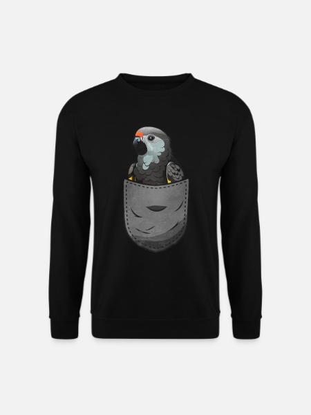 African Grey Parrot Gift - Unisex Sweatshirt - black
