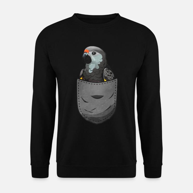 African Grey Parrot Gift - Unisex Sweatshirt - black