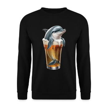Delfin Bier - Unisex Pullover - Schwarz - Vorne - Alina (178cm) & Michal (187cm)